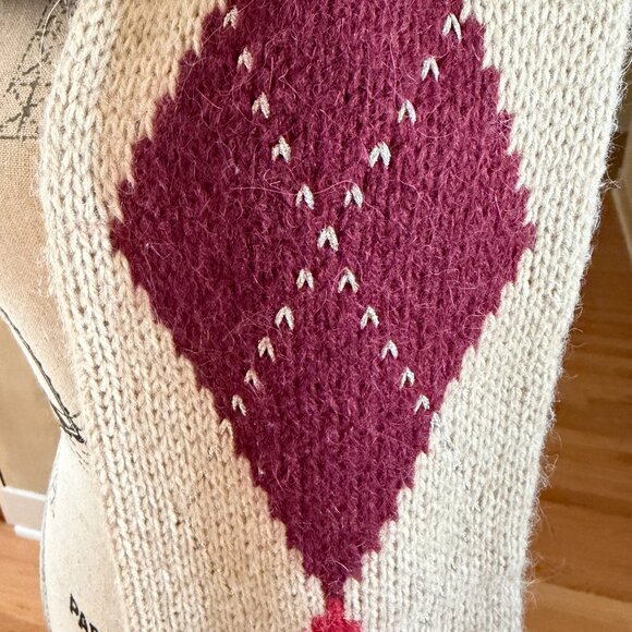 GAP San Francisco California Argyle Alpaca Blend Knit Scarf Reversible - Picture 7 of 10